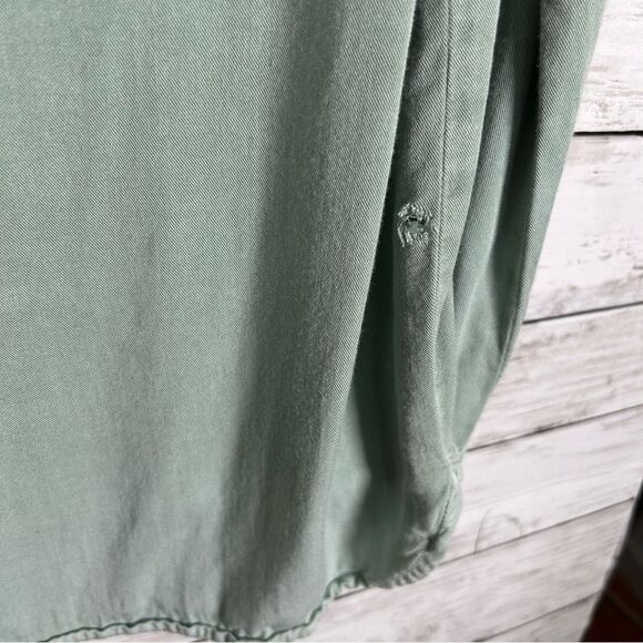 Harper Francesca’s Button Front So Soft Viscose Utility Roll Tab Blouse Sage L - Picture 6 of 8